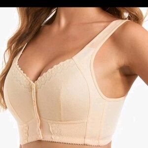 Moona Apricot Bra NWT front snap closure wide straps comfort full coverage 4XL